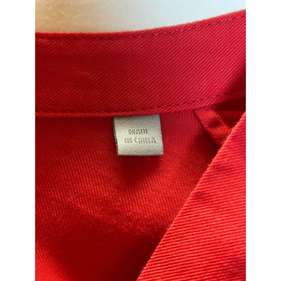 Vince Women's Size XS Red Midi Wrap Dress Short Sleeve V-Neck Poplin EUC - Picture 7 of 9